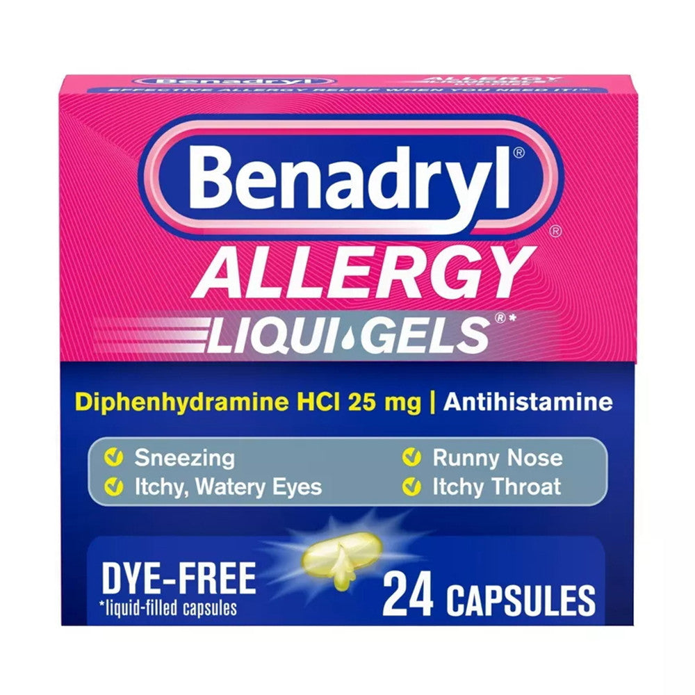 Benadryl Dye-Free Allergy Relief Liqui Gels, 24 Ea